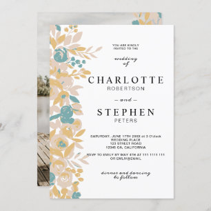 Invitation mariage d'aquarelle florale modifiable photo de Bo