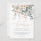 Invitation Mariage d'aquarelle florale moelleuse (Devant)