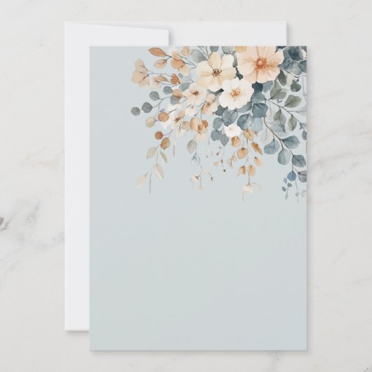 Invitation Mariage d'aquarelle florale moelleuse (Dos)