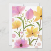 Invitation Mariage d'aquarelle florale Pastel (Dos)