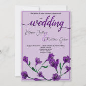 Invitation Mariage d'aquarelle florale pourpre (Devant)