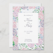 Invitation Mariage d'aquarelle florale pourpre (Devant)