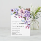 Invitation Mariage d'aquarelle florale pourpre (Debout devant)