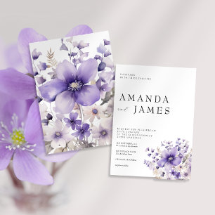 Invitation Mariage d'aquarelle florale pourpre