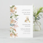 Invitation Mariage d'aquarelle florale Sage Blush (Debout devant)