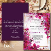 Invitation Mariage d'aquarelle Fuchsia