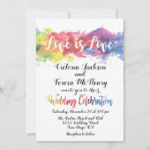 Invitation Mariage d'aquarelle gay lesbienne moderne (Devant)