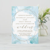 Invitation Mariage d'aquarelle géométrique (Debout devant)