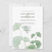 Invitation Mariage d'aquarelle Ginkgo Tree Budget (Devant)