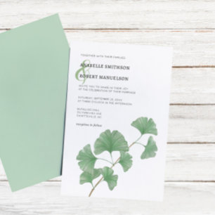 Invitation Mariage d'aquarelle Ginkgo Tree Budget
