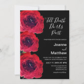 Invitation Mariage d'aquarelle gothique noir Rose (Devant)
