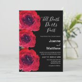 Invitation Mariage d'aquarelle gothique noir Rose (Debout devant)