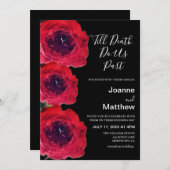 Invitation Mariage d'aquarelle gothique noir Rose (Devant / Derrière)