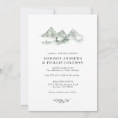 Invitation Mariage d'aquarelle Green Mountain (Devant)