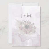 Invitation Mariage d'aquarelle gris lavande rose (Dos)