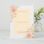 Invitation Mariage d'aquarelle jaune et orange (Debout devant)