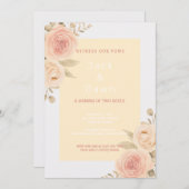 Invitation Mariage d'aquarelle jaune et orange (Devant / Derrière)