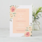 Invitation Mariage d'aquarelle jaune et orange (Debout devant)