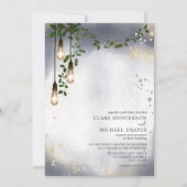 Invitation Mariage d'aquarelle Lightbulb Green Garland (Devant)