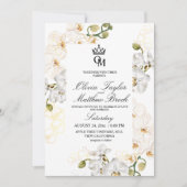 Invitation Mariage d'aquarelle Lux White Orchids (Devant)