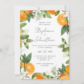 Invitation Mariage d'aquarelle mandarin orange (Devant)