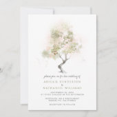 Invitation Mariage d'aquarelle minima moderne Sage Green Tree (Devant)