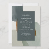 Invitation Mariage d'aquarelle minimaliste Abstrait moderne (Devant)