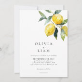 Invitation Mariage d'aquarelle minimaliste Citrus Lemon (Devant)