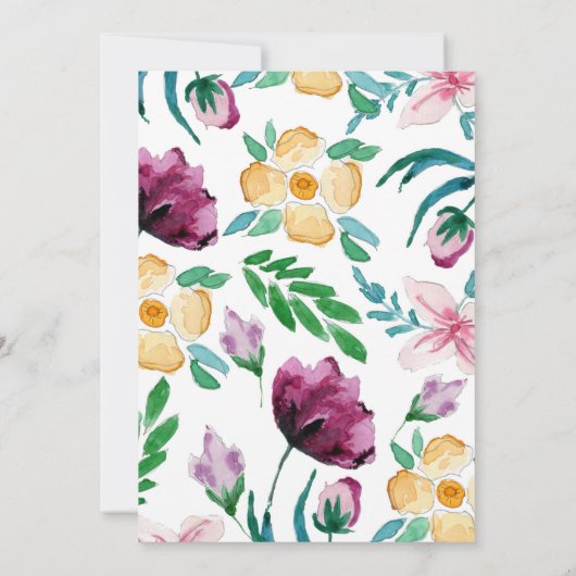 Invitation Mariage d'aquarelle moderne (Dos)