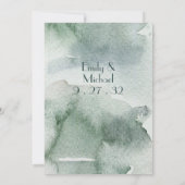 Invitation Mariage d'aquarelle moderne Abstrait Sage Green Mo (Dos)
