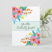 Invitation Mariage d'aquarelle moderne brillant (Debout devant)