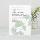Invitation Mariage d'aquarelle moderne Ginkgo Tree (Debout devant)