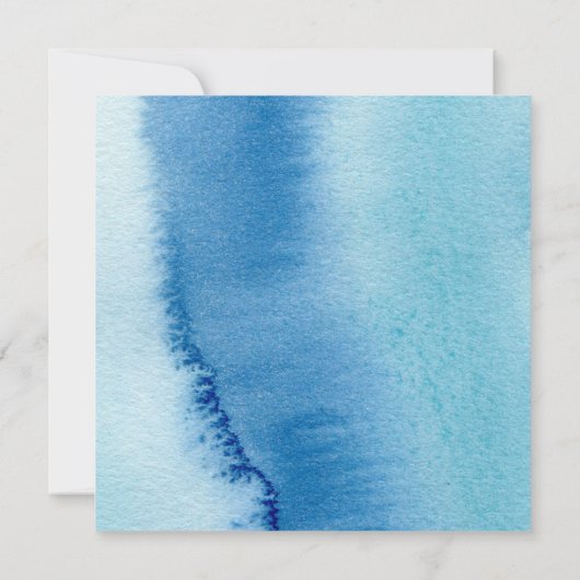 Invitation Mariage d'aquarelle moderne mer et sable (Dos)