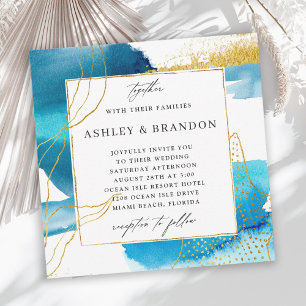 Invitation Mariage d'aquarelle moderne mer et sable