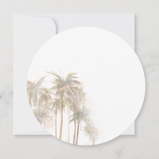 Invitation Mariage d'aquarelle moderne Palm Trees (Dos)