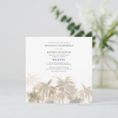Invitation Mariage d'aquarelle moderne Palm Trees (Debout devant)