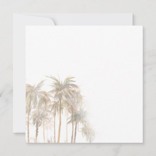 Invitation Mariage d'aquarelle moderne Palm Trees (Dos)