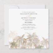 Invitation Mariage d'aquarelle moderne Palm Trees (Devant)