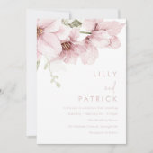 Invitation Mariage d'aquarelle moderne rose pâle (Devant)