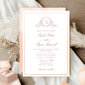 Invitation Mariage d'aquarelle monogramme classique