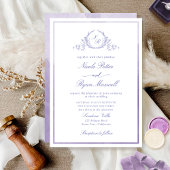 Invitation Mariage d'aquarelle monogramme classique