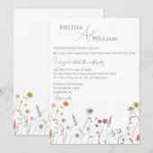 Invitation Mariage d'aquarelle monographique (Devant / Derrière)