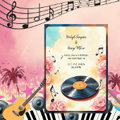 Invitation mariage d'aquarelle musicale florale