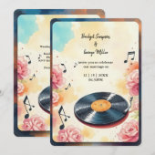 Invitation mariage d'aquarelle musicale florale (Devant / Derrière)