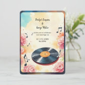 Invitation mariage d'aquarelle musicale florale (Debout devant)