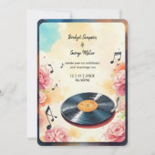 Invitation mariage d'aquarelle musicale florale (Devant)