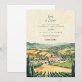 Invitation Mariage d'aquarelle Napa Valley California (Devant / Derrière)