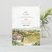 Invitation Mariage d'aquarelle Napa Valley California (Debout devant)