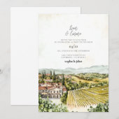 Invitation Mariage d'aquarelle Napa Valley California (Devant / Derrière)