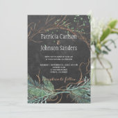 Invitation Mariage d'aquarelle naturel d'hiver moderne (Debout devant)